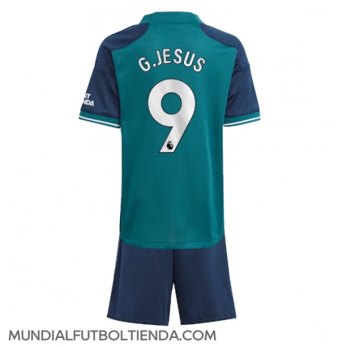 Camiseta Arsenal Gabriel Jesus #9 Tercera Equipación Replica 2023-24 para niños mangas cortas (+ Pantalones cortos)
